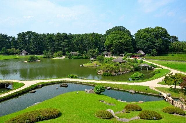 （岡山）後楽園－後楽園の昼の景色